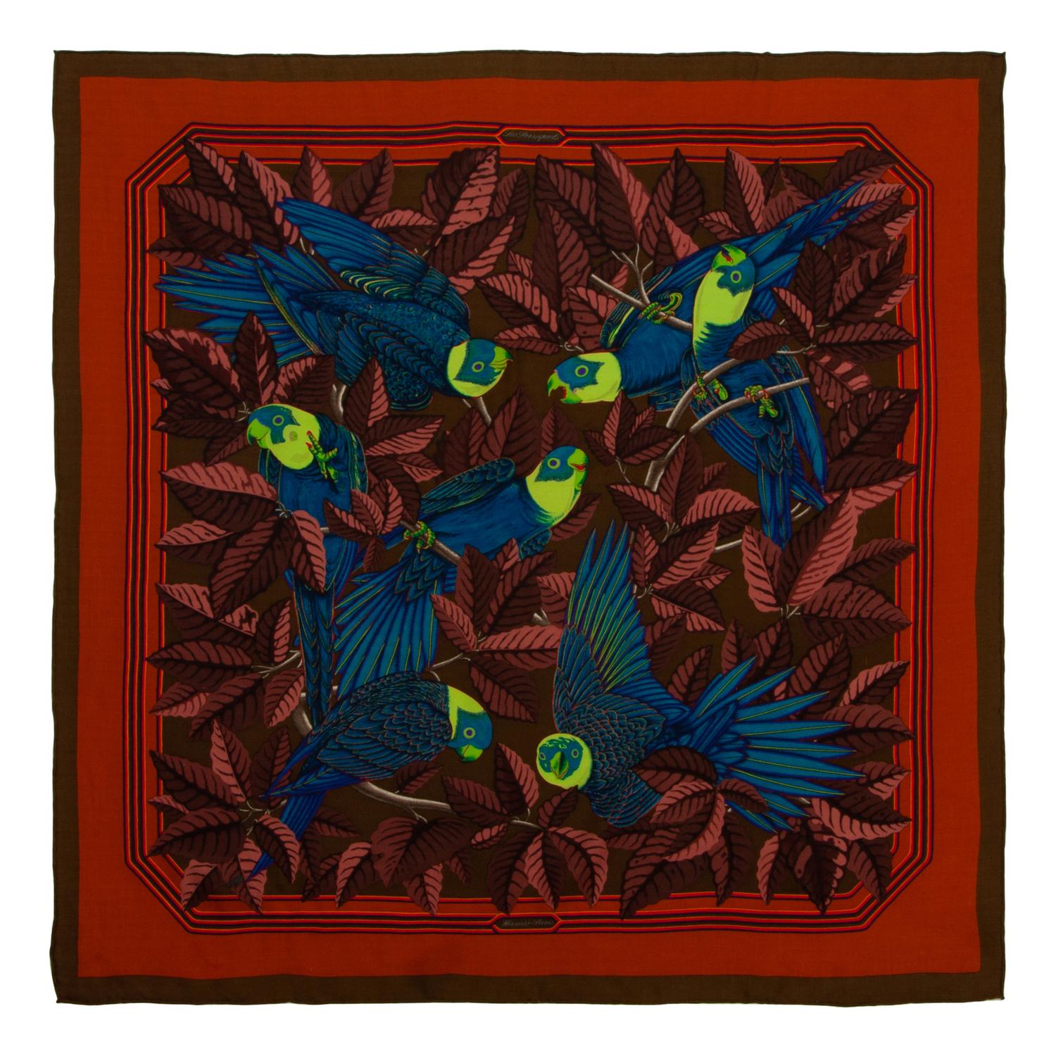 Two Hermès 90cm Silk/Cashmere Scarves