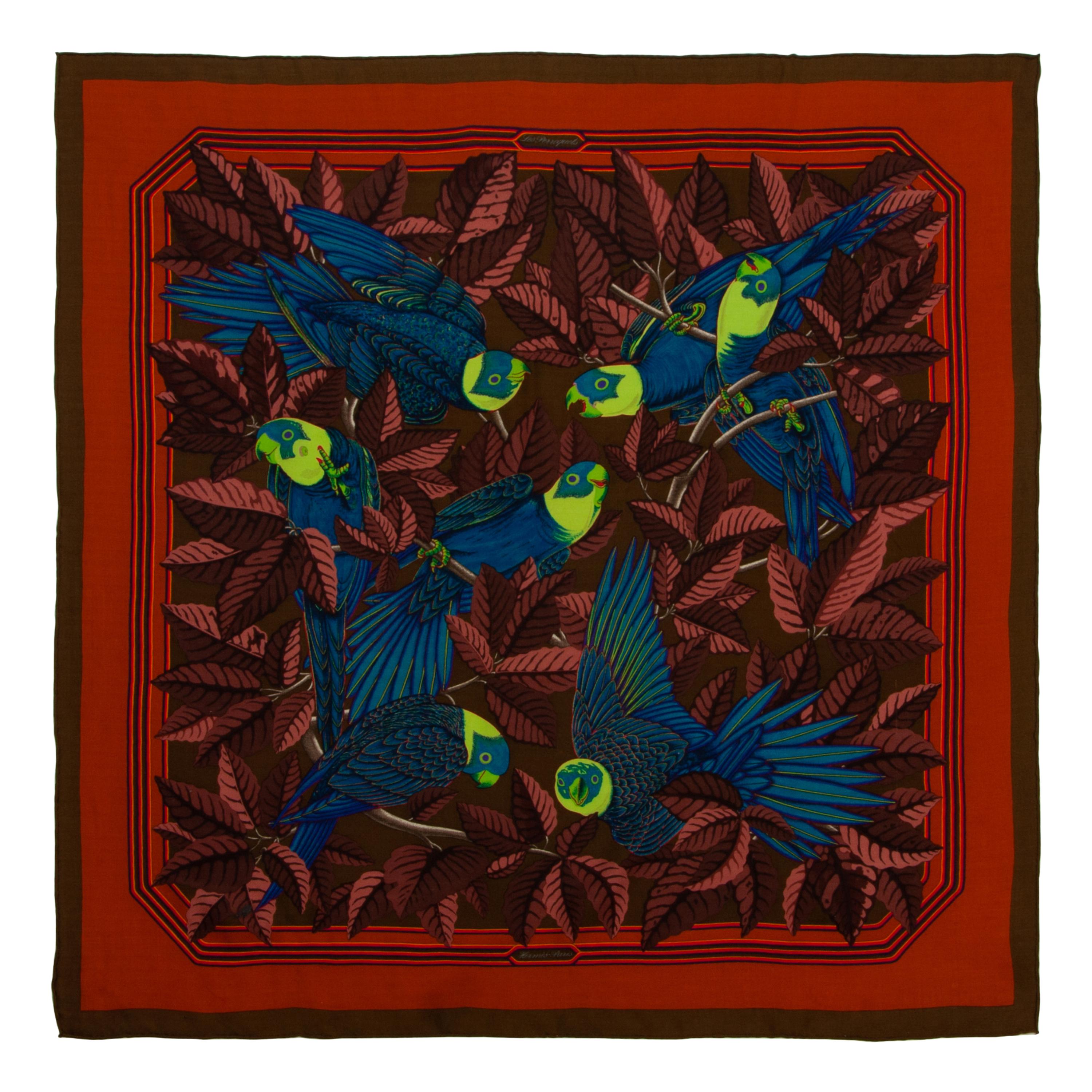 Two Hermès 90cm Silk/Cashmere Scarves