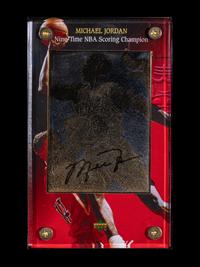 A Group of Three 1997 Upper Deck Limited Edition Michael Jordan 24k Gold Nickel Silver Cards,