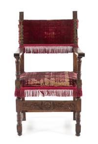 An Italian Baroque Walnut Armchair