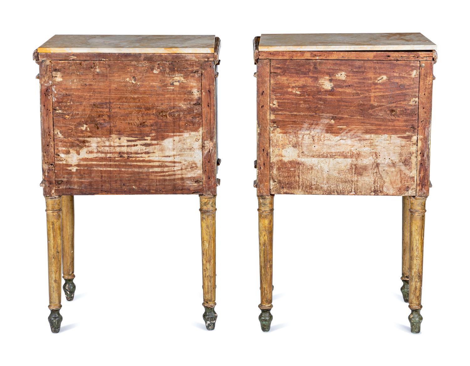 A Pair of North Italian Neoclassical Painted Commodini