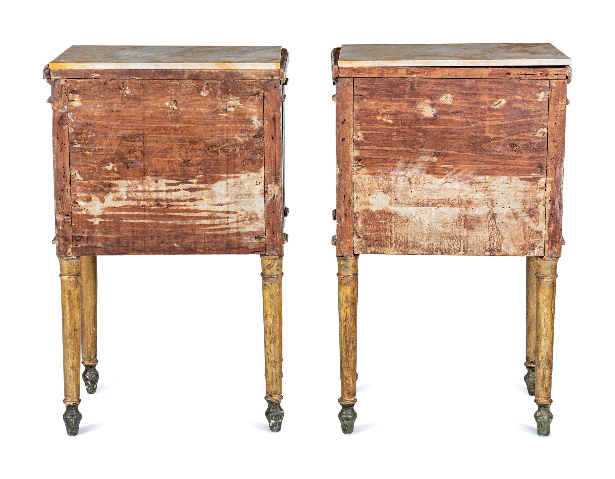 A Pair of North Italian Neoclassical Painted Commodini