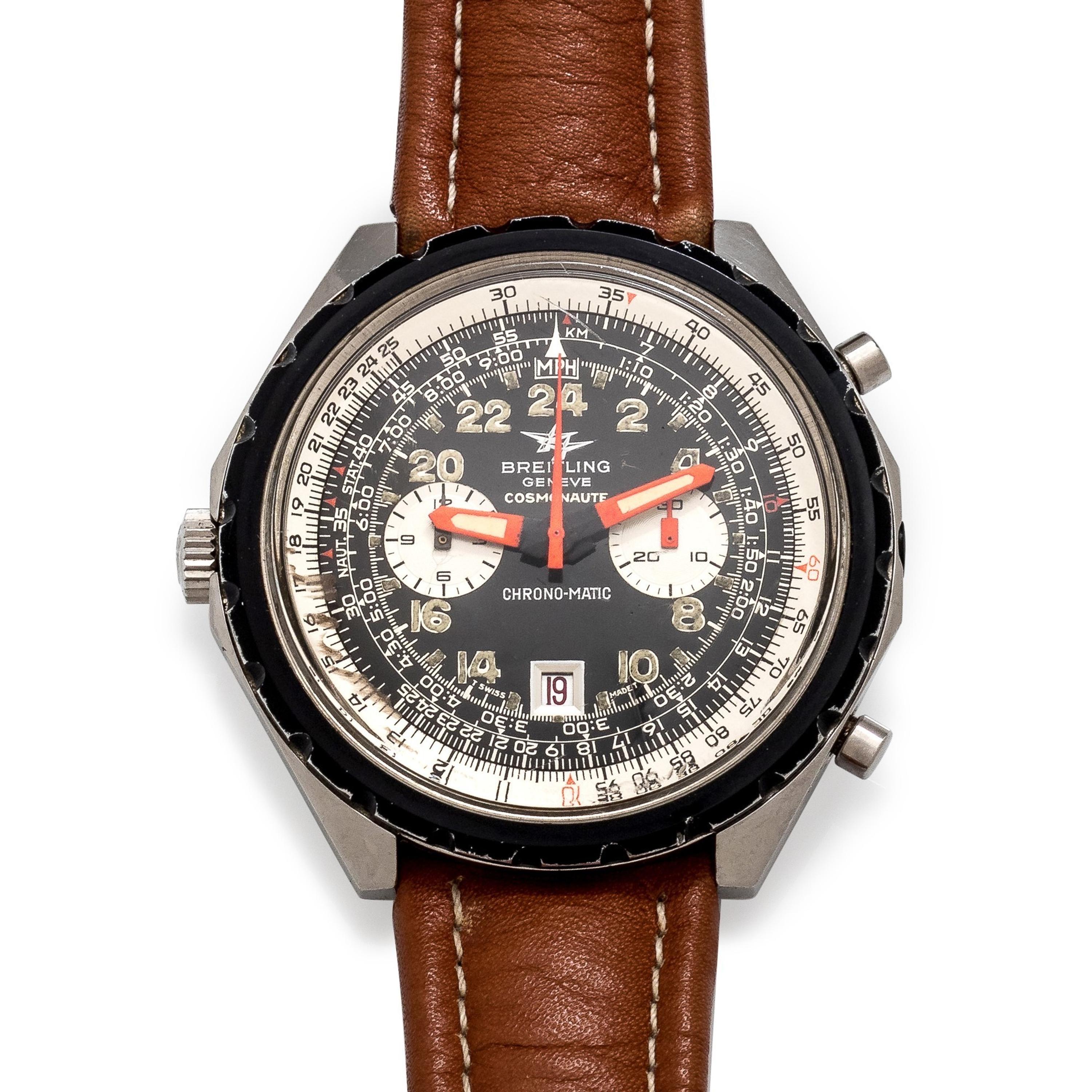 Breitling, Stainless Steel Ref. 1809 'Cosmonaute Chrono-Matic' Wristwatch