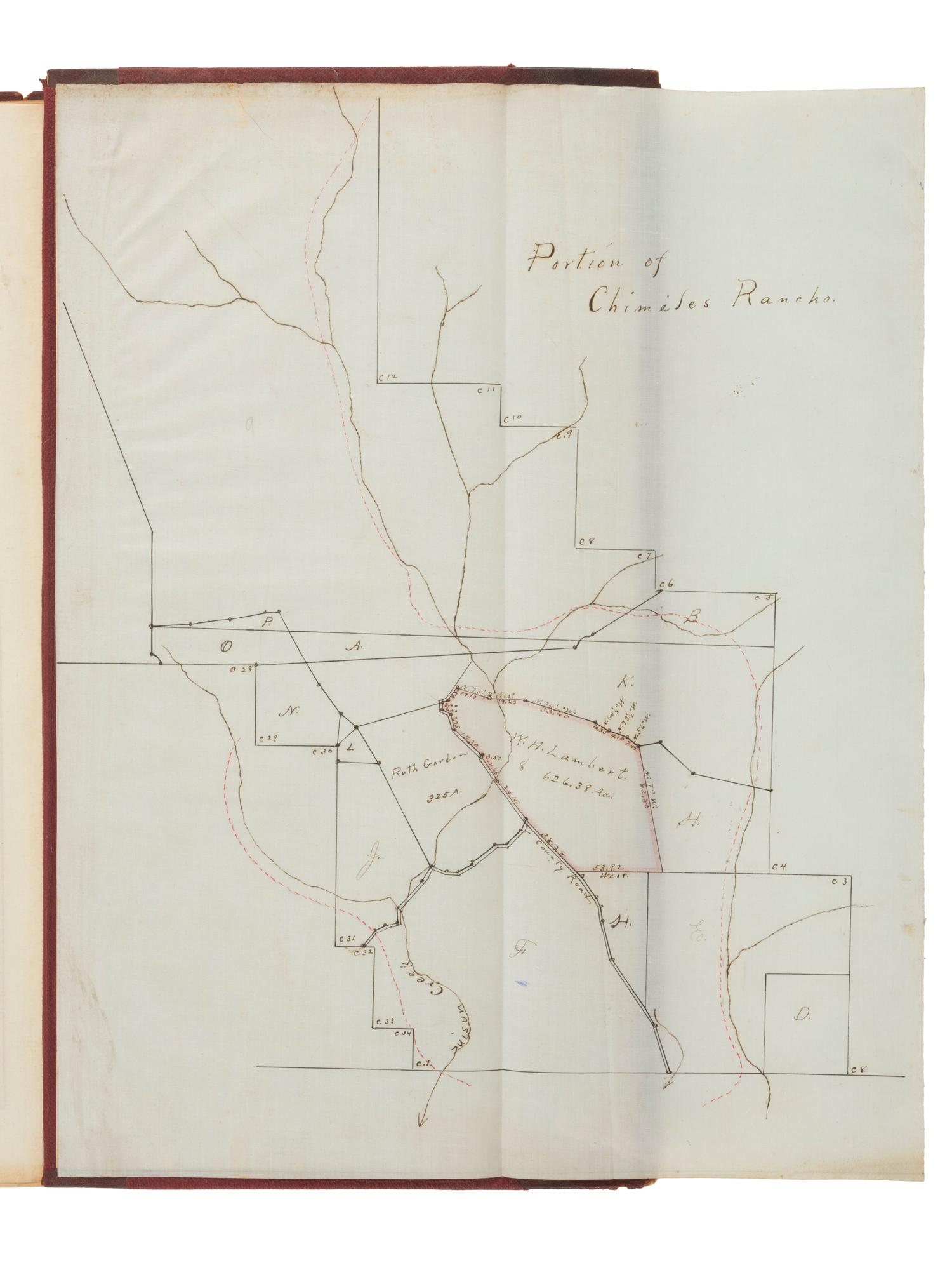 Western Americana Abstract of title for 626 acres in Napa County, a portion of the Chimiles Rancho. Napa, California: Napa County Abstract Company, 1914.