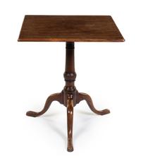 A George III Mahogany Tilt-Top Tea Table Height 27 1/2 x width 24 x depth 24 inches. — 19TH CENTURY