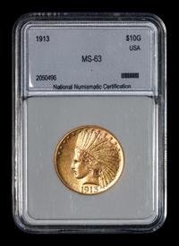 A 1913 Indian Head $10 Gold Coin