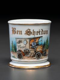 A Florist's Porcelain Occupational Shaving Mug
