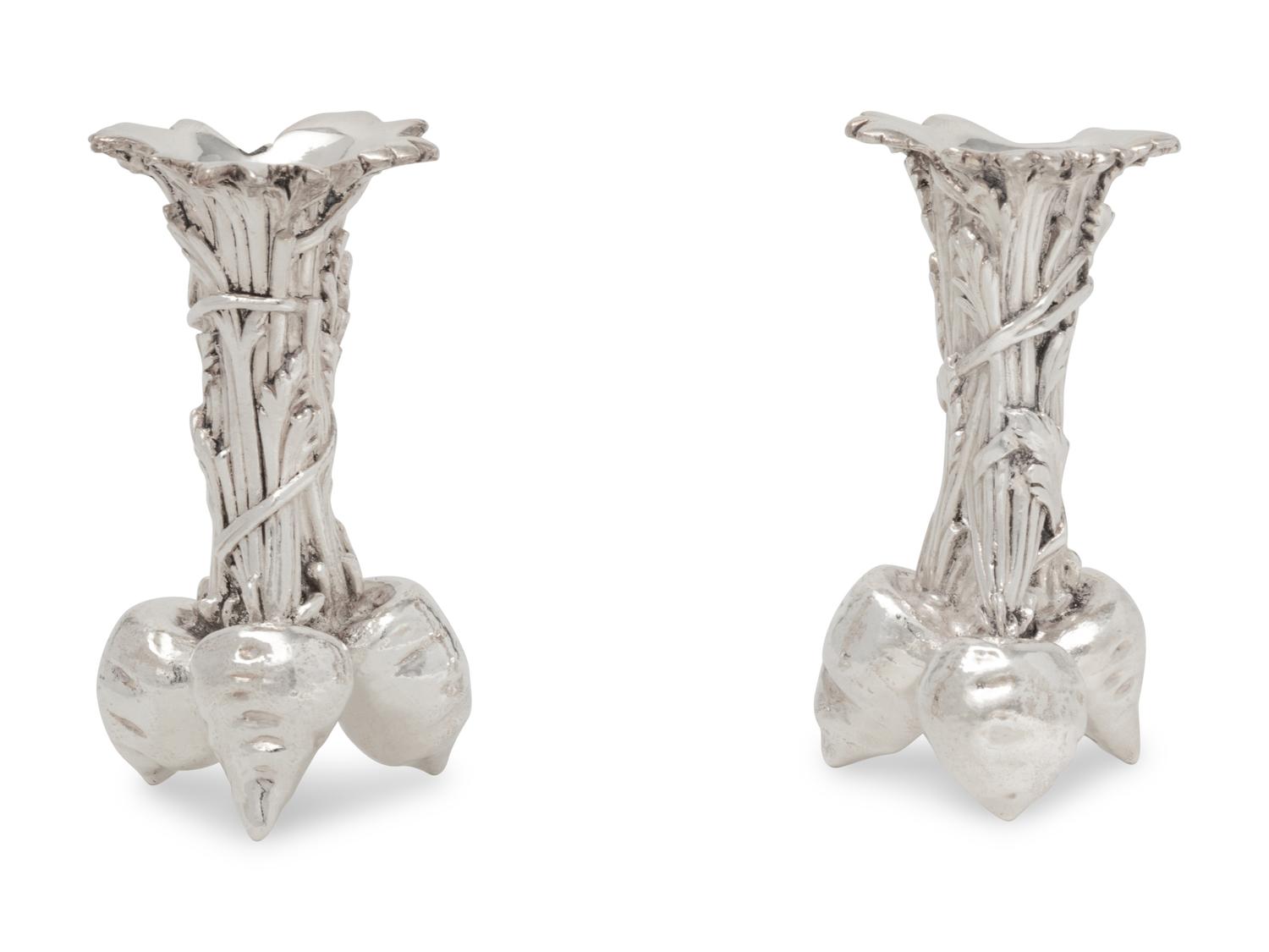 A Pair of Christofle Silver-Plate Bud Vases