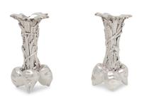 A Pair of Christofle Silver-Plate Bud Vases