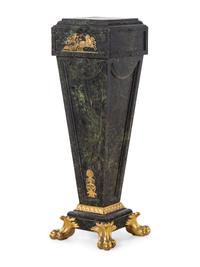 An Empire Style Gilt Metal Mounted Faux Marble Pedestal