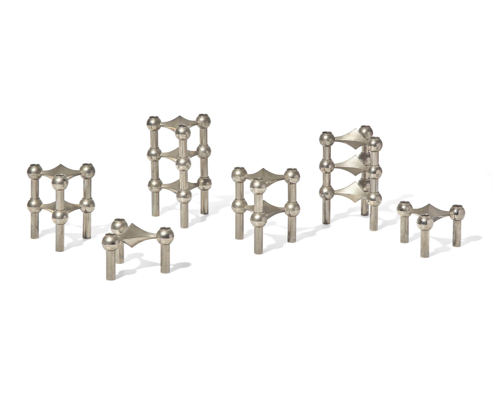 Candleholders , set of twelve, c. 1965 Nagel AG, Germany