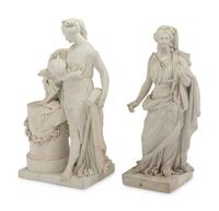 Two French Bisque Porcelain Figures