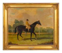 Queen of Trumps, Winner of the Champagne Stakes 1834, and The Oaks and St. Leger 1835, with Jockey Lye