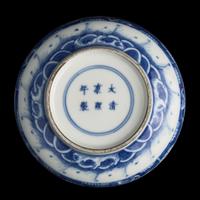 A Chinese Blue and White Porcelain "Dragons" Seal Paste Box, Late 19th/Early 20th Century 晚清-民國 青花龍紋印泥盒
