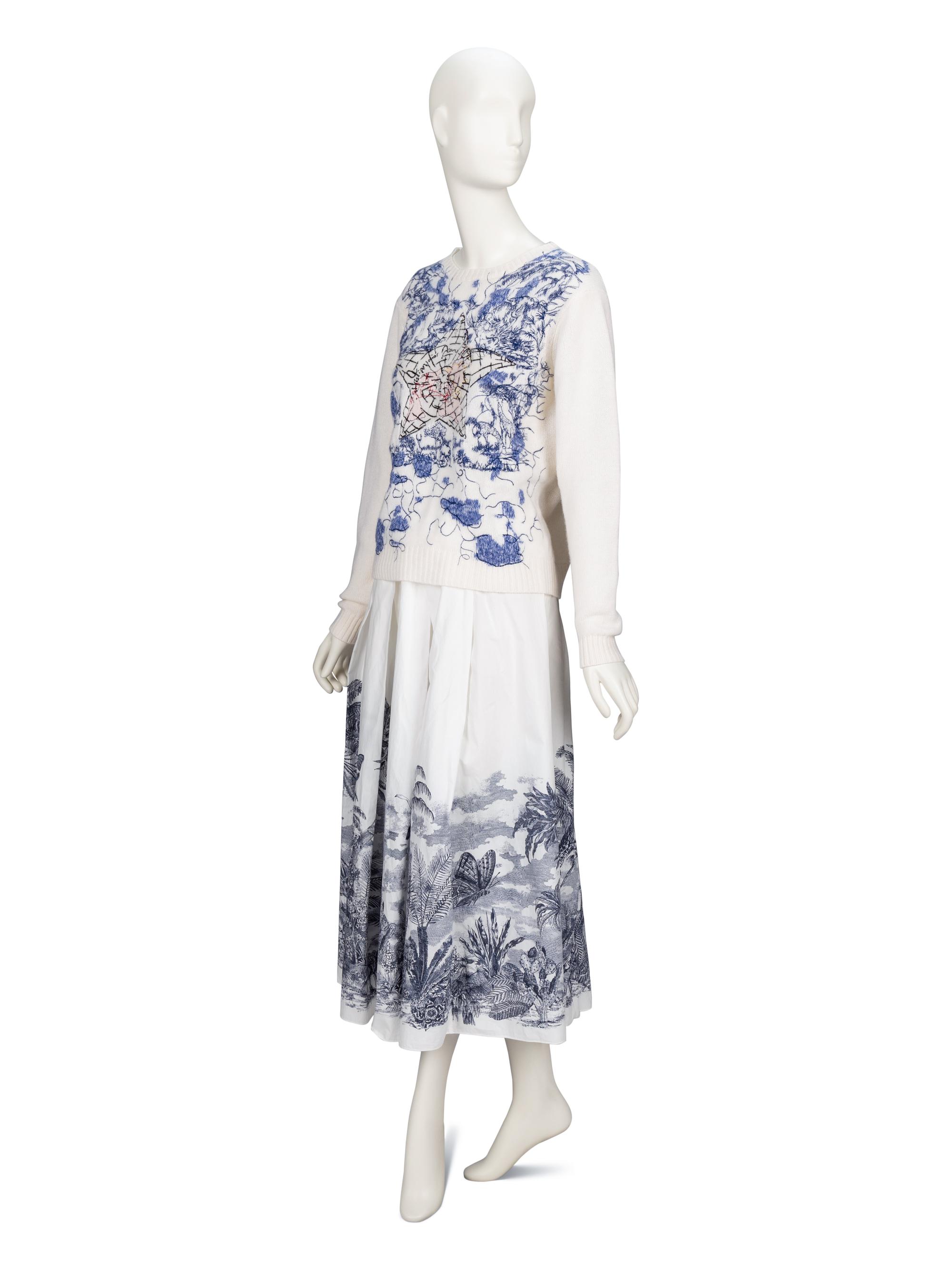 Christian Dior, Embroidered Sweater & Printed Skirt