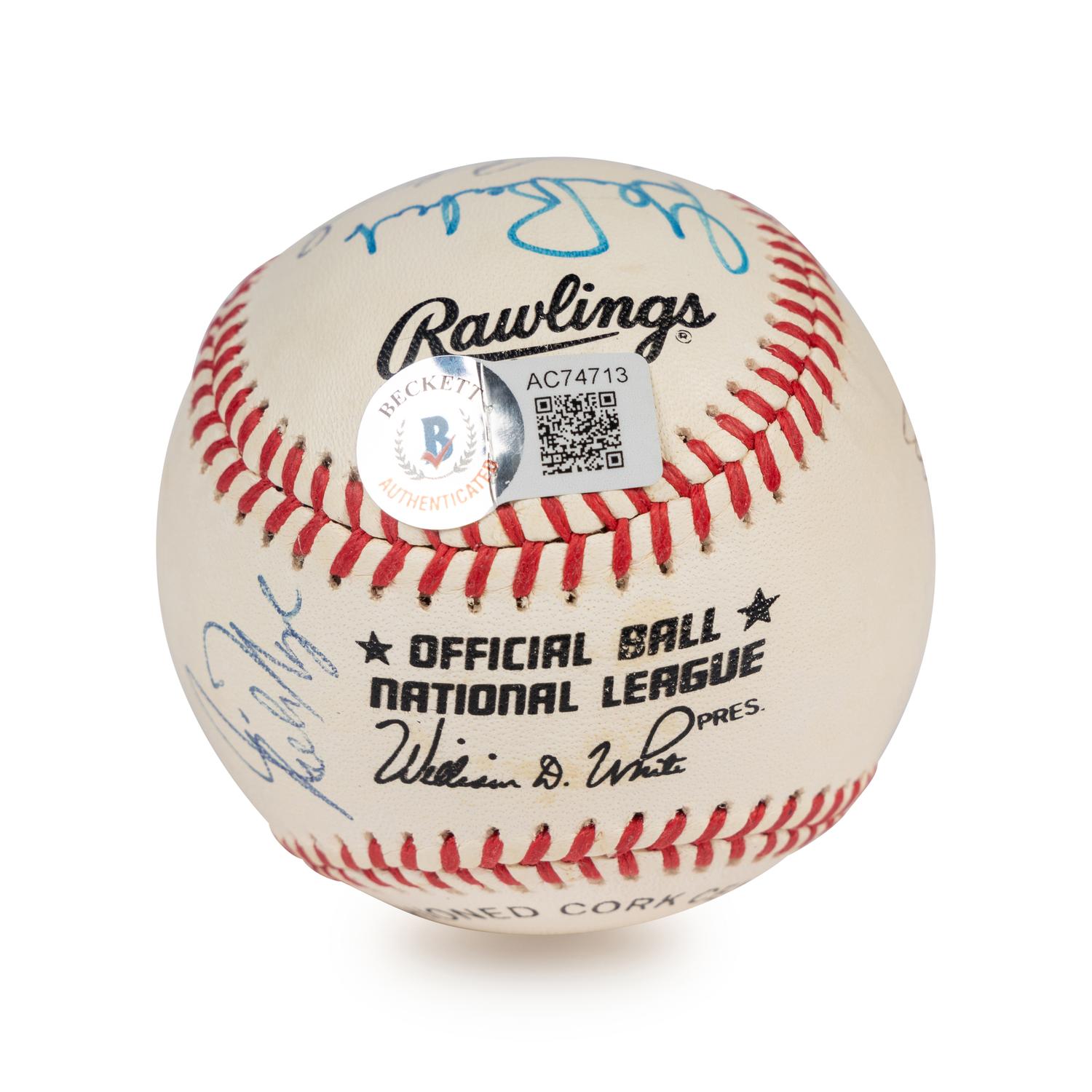 A Chicago Cubs Greats Signed Autograph Baseball (Beckett Authentication Services Letter),