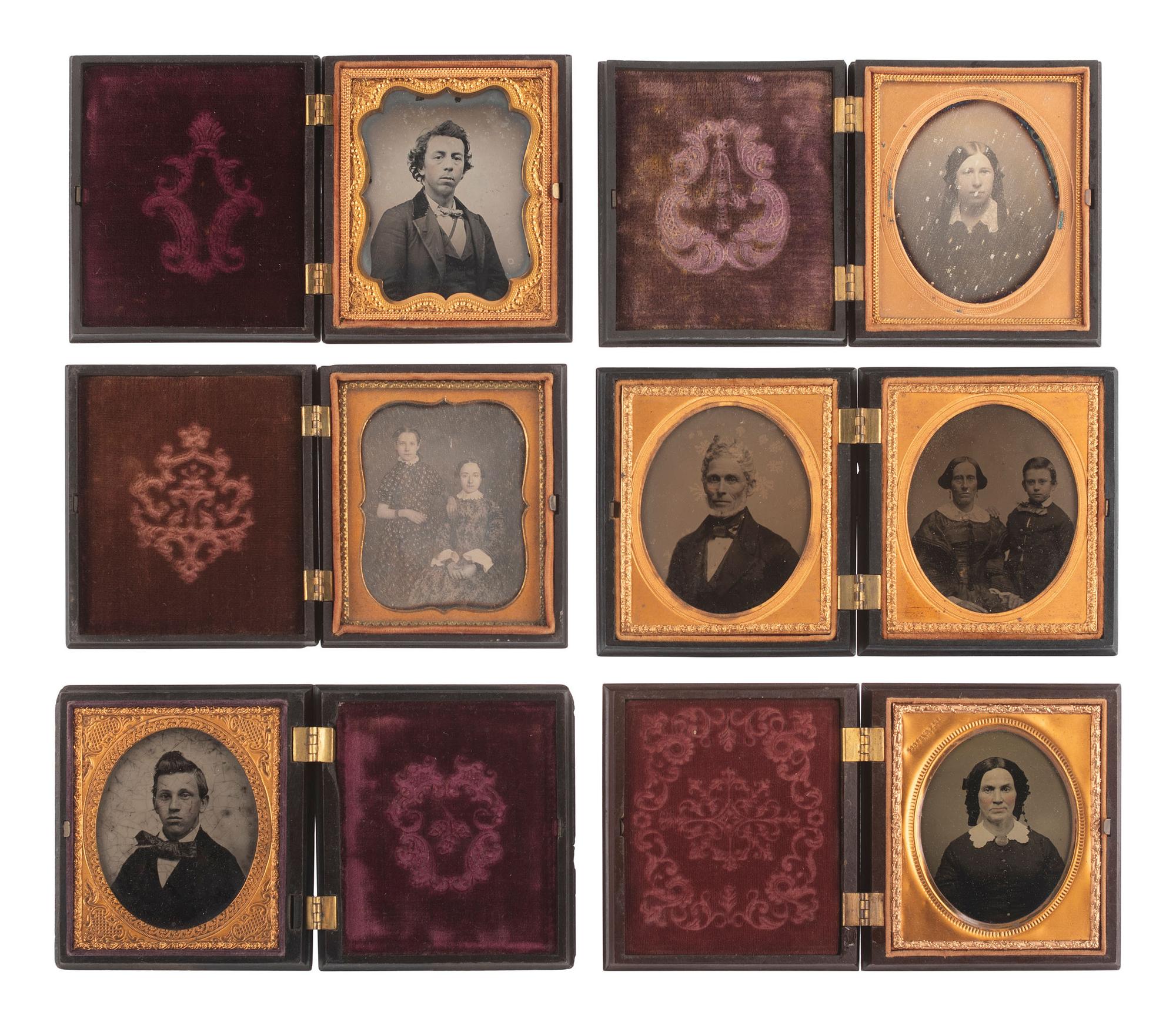 [EARLY PHOTOGRAPHY]. 27 assorted Union cases with floral, geometric, and scroll designs.