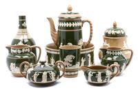 A Copeland Spode Partial Coffee Service Height of bottle 8 1/4 inches.