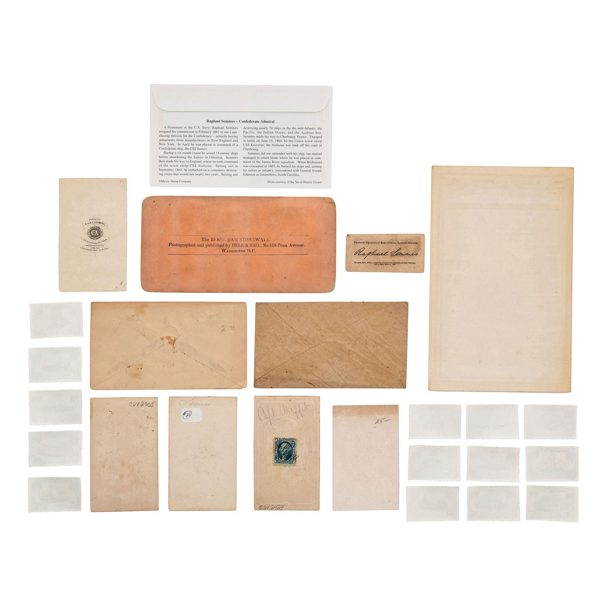 [CIVIL WAR - CONFEDERATE STATES NAVY]. Archive of photographs and ephemera related to the CSS Alabama and other Confederate naval subjects, including: