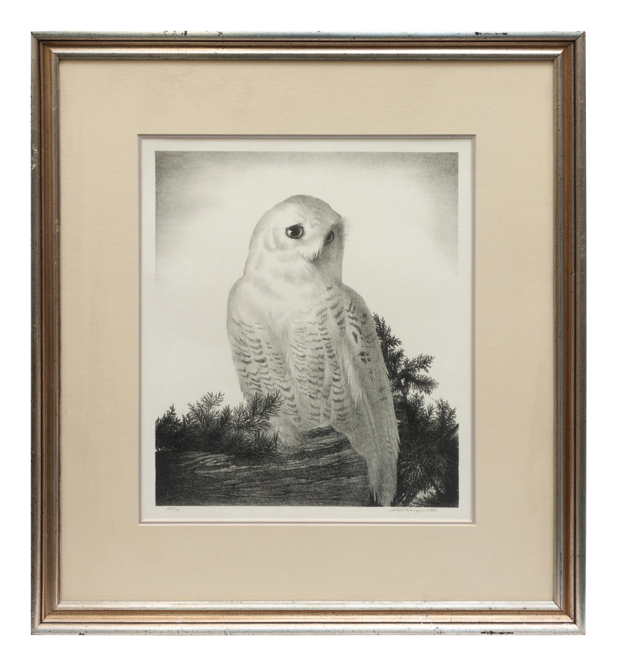 A group of five prints ( Memory , 1971; Four Chickadees , 1956; Little Friends , 1972; Red-Winged Black Birds , 1946; The Matriarch, Owl )