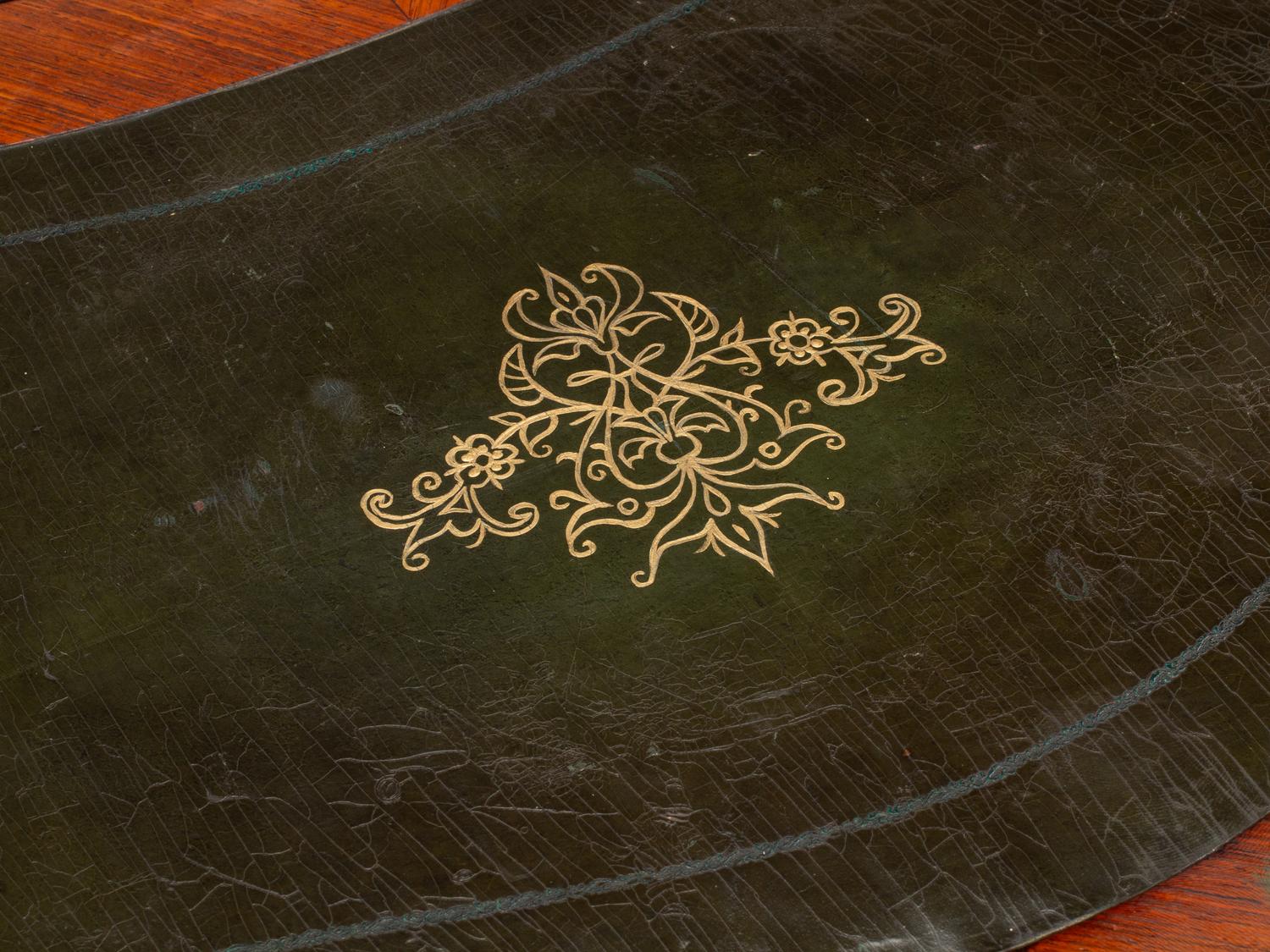 A Louis XV Style Gilt Bronze Mounted Kingwood and Parquetry Writing Table