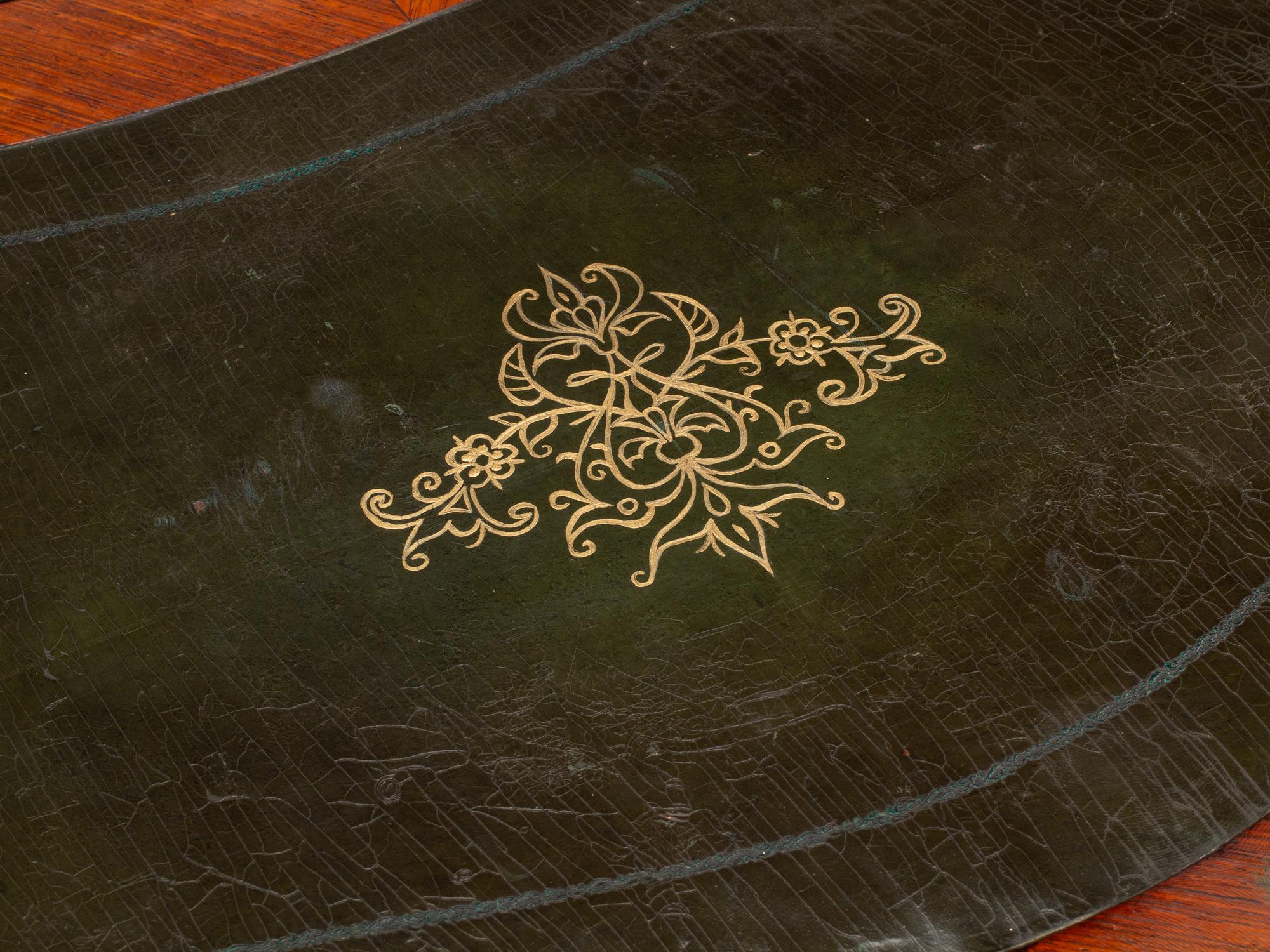 A Louis XV Style Gilt Bronze Mounted Kingwood and Parquetry Writing Table