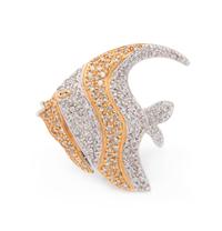 DIAMOND FISH BROOCH