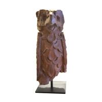 A Terra Cotta Building Ornament in the Form of an Owl 6" W x 6" D x 16" H — United States, Circa 1920