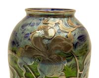 A Loetz Titania Sterling Overlaid Glass Vase