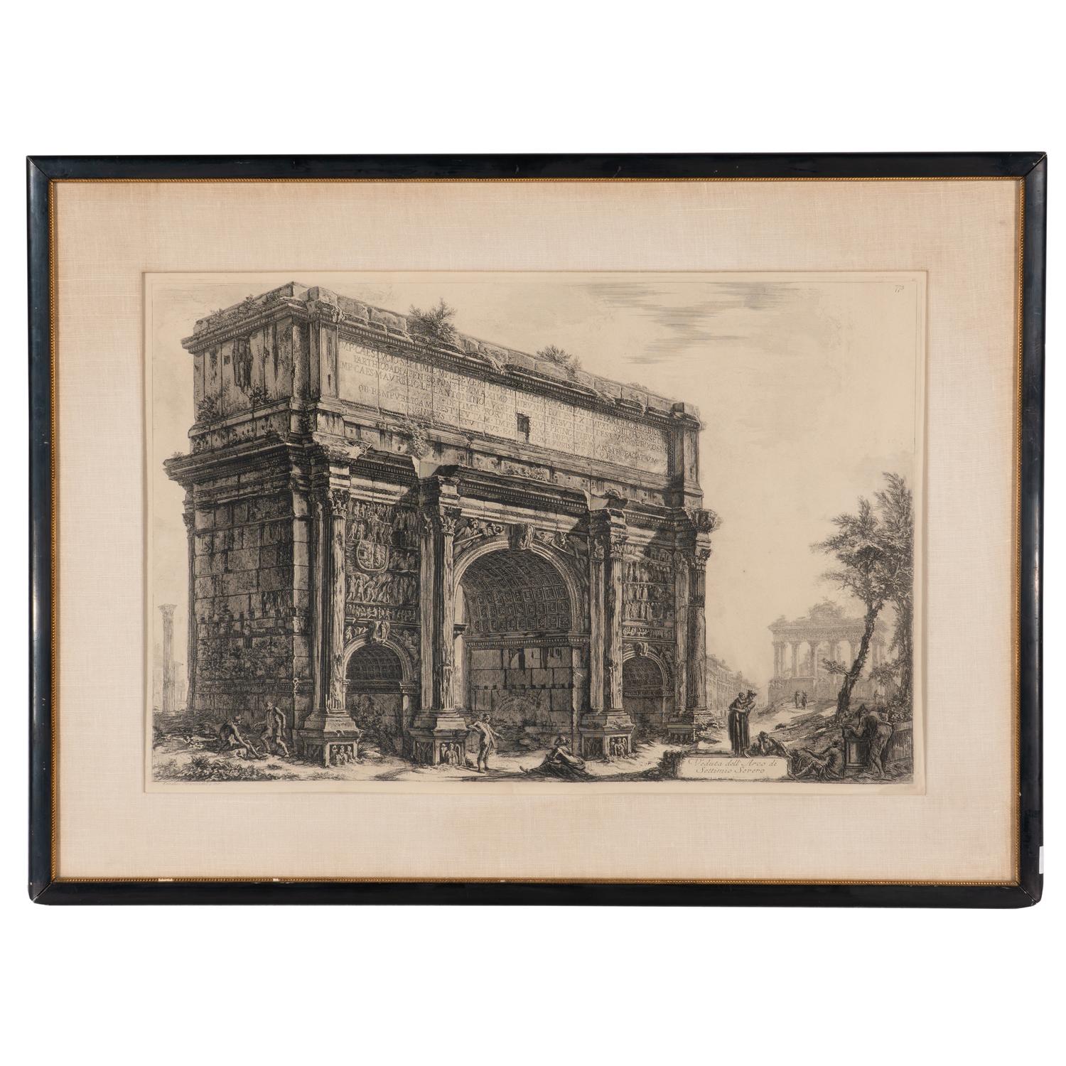 A pair of Veduta dell'Arco di Constantino; Veduta dell'Arco di Settimio Severo, from Vedute di Roma 2