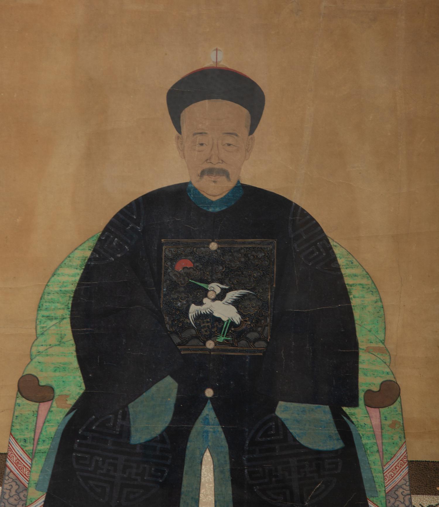 A Pair of Chinese Ancestral Portraits on Paper