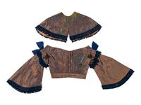 Two Silk Bodices with One Matching Capelet, 1840-60