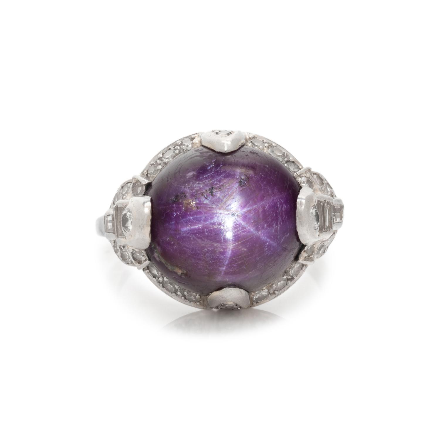 STAR RUBY AND DIAMOND RING