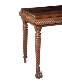 A Regency Style Carved Mahogany Console Table
