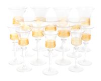 A Steuben Glass Stemware Service Height of wine stems 9 inches.
