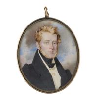 Hugh Bridport (1794-1869) Portrait miniature of a gentleman, early 19th century