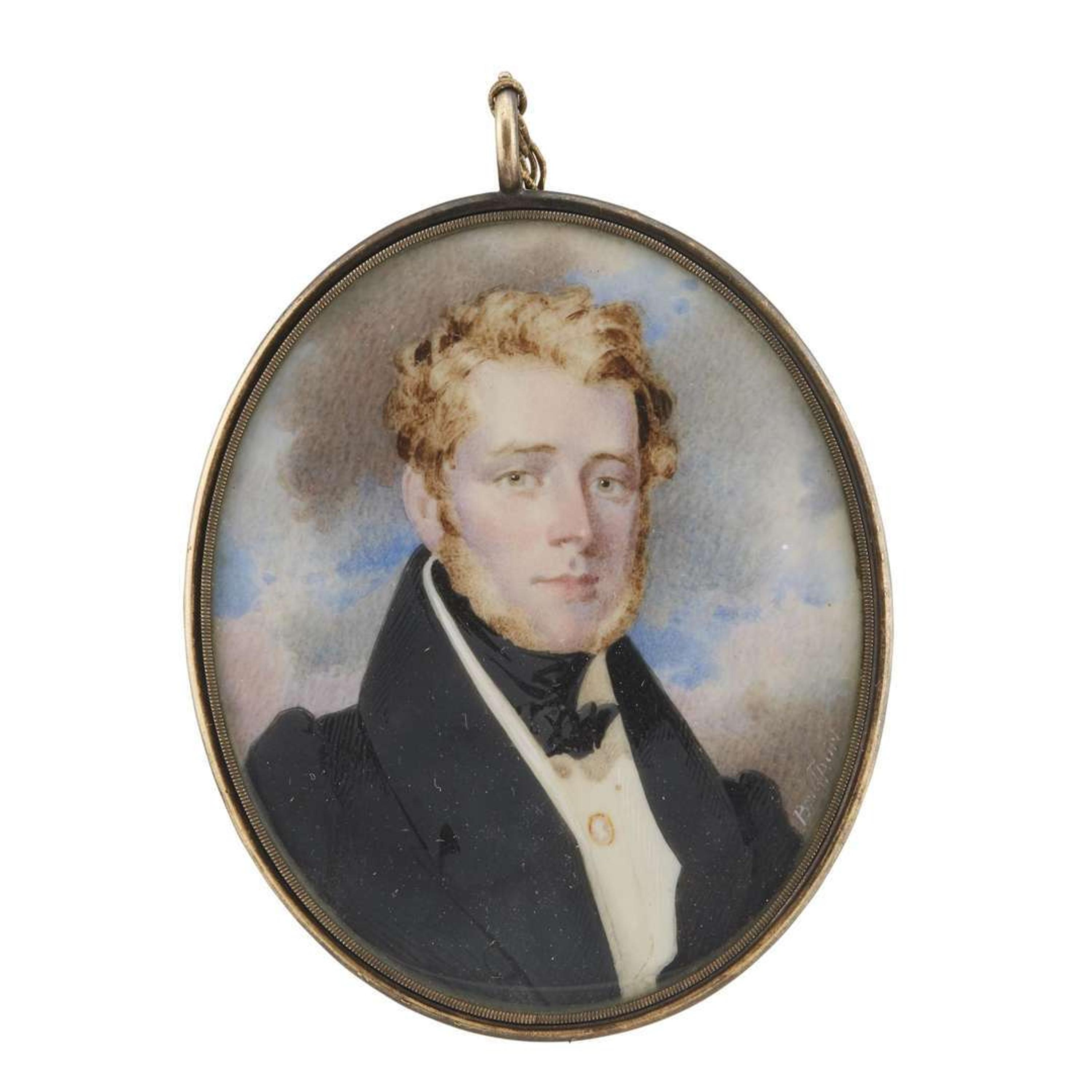 Hugh Bridport (1794-1869) Portrait miniature of a gentleman, early 19th century