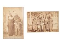 CHOATE, John N. (1848-1902), photographer. Two cabinet cards of Spotted Tail and other Sioux at the Carlisle Indian School. Carlisle, PA, ca 1879-1880.