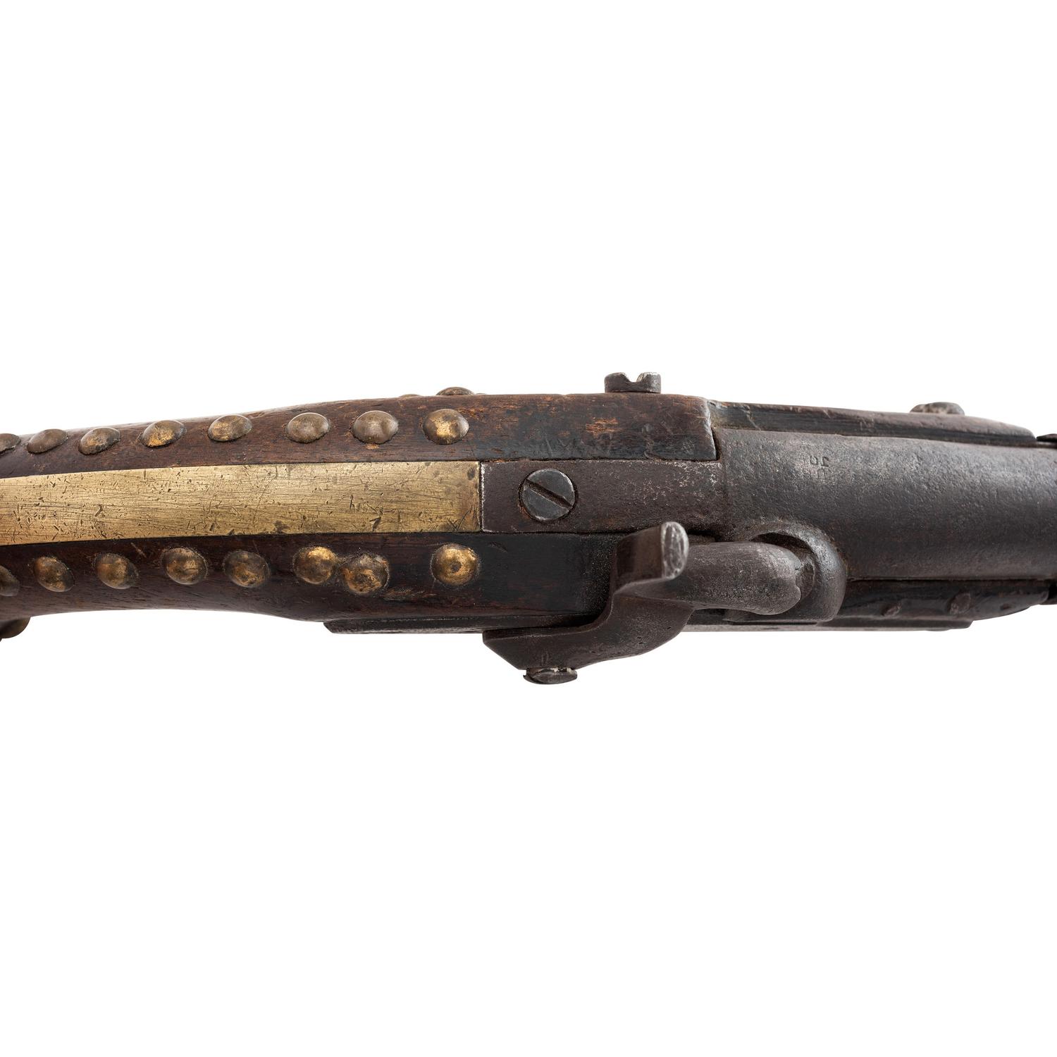 Shortened and Tack Decorated U.S. Model 1842 Percussion Pistol by Aston