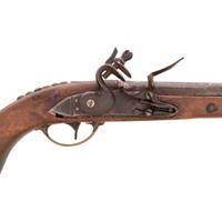 Composite Tack Decorated Flintlock Trade Pistol Marked "H.J. Meunier"