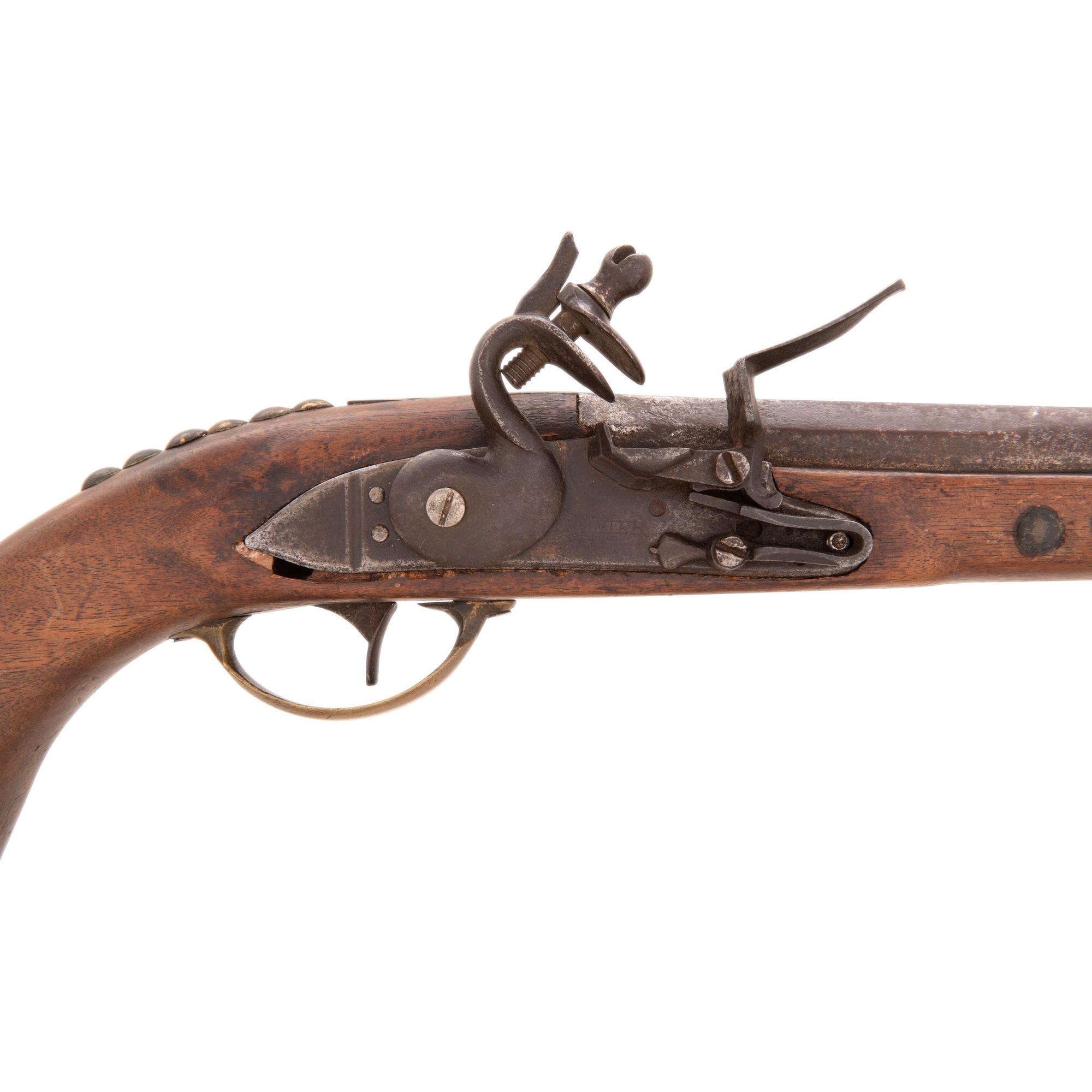 Composite Tack Decorated Flintlock Trade Pistol Marked "H.J. Meunier"