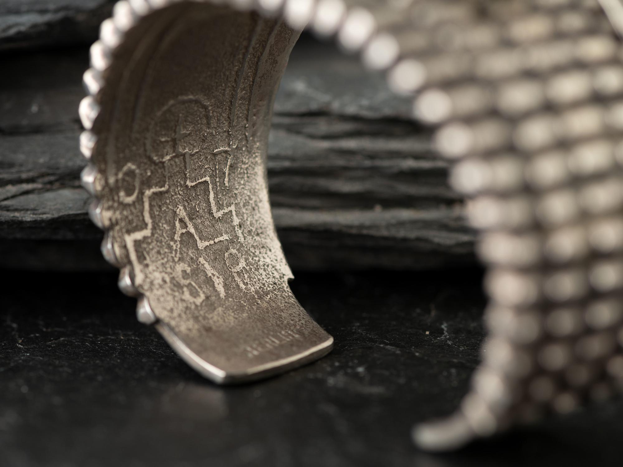 Sterling Silver Tufa Cast Corn Cuff Bracelet