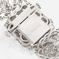 A diamond and white gold bracelet with matching pendant, Charles Krypell