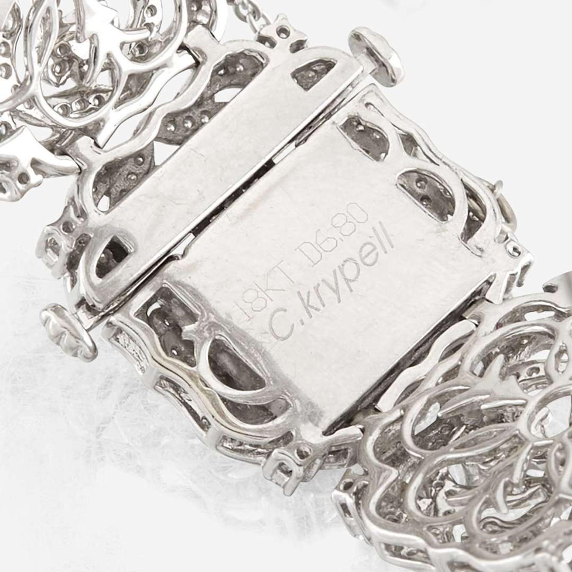 A diamond and white gold bracelet with matching pendant, Charles Krypell