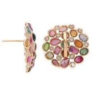 MULTICOLOR TOURMALINE AND DIAMOND EARRINGS