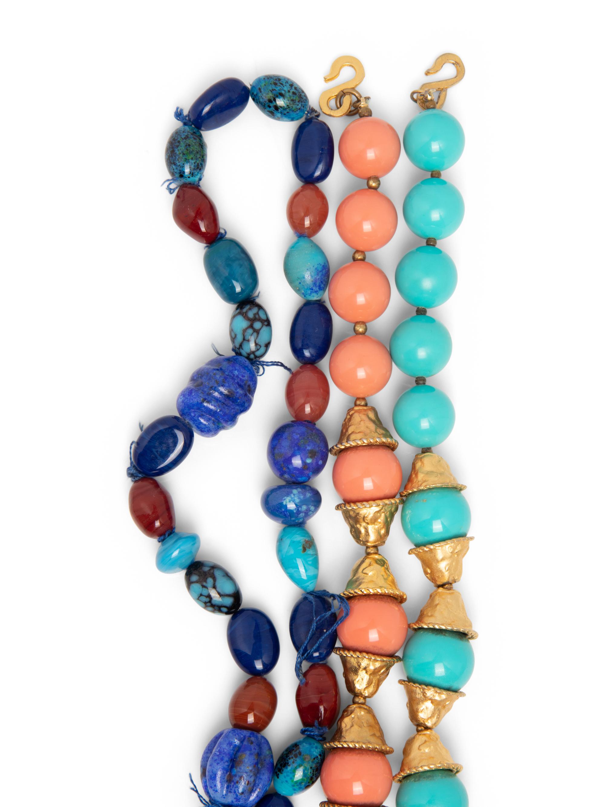 Two Necklaces Attributed to Grosse and Strand of Glass Beads Attributed to Christian Dior