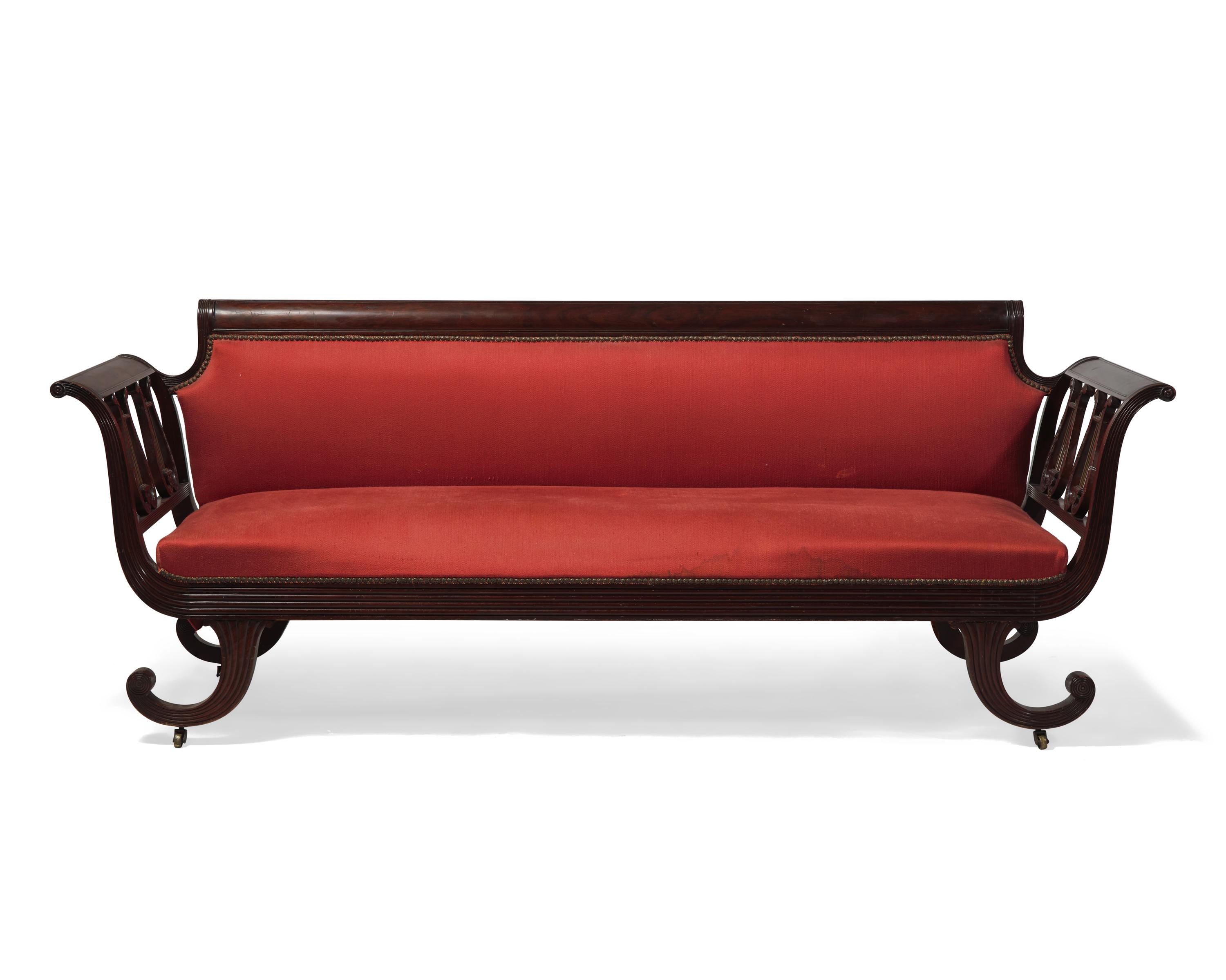 A Classical Style Carved Mahogany Sofa