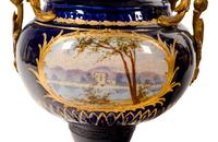 A Pair of Sèvres Style Porcelain Vases Mounted as Lamps