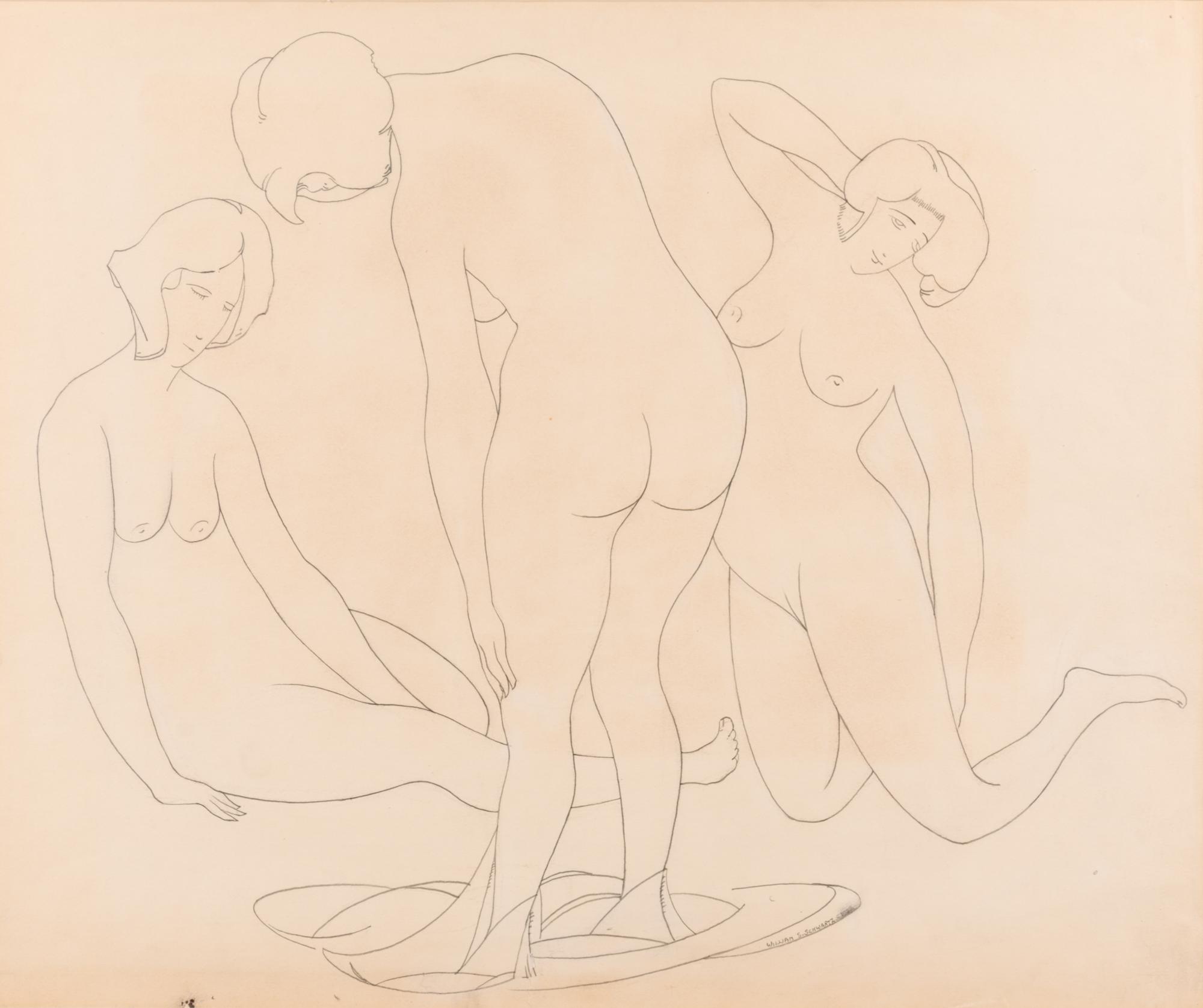 William Samuel Schwartz (American/Russian, 1896-1977) — Three Bathers , 1927
