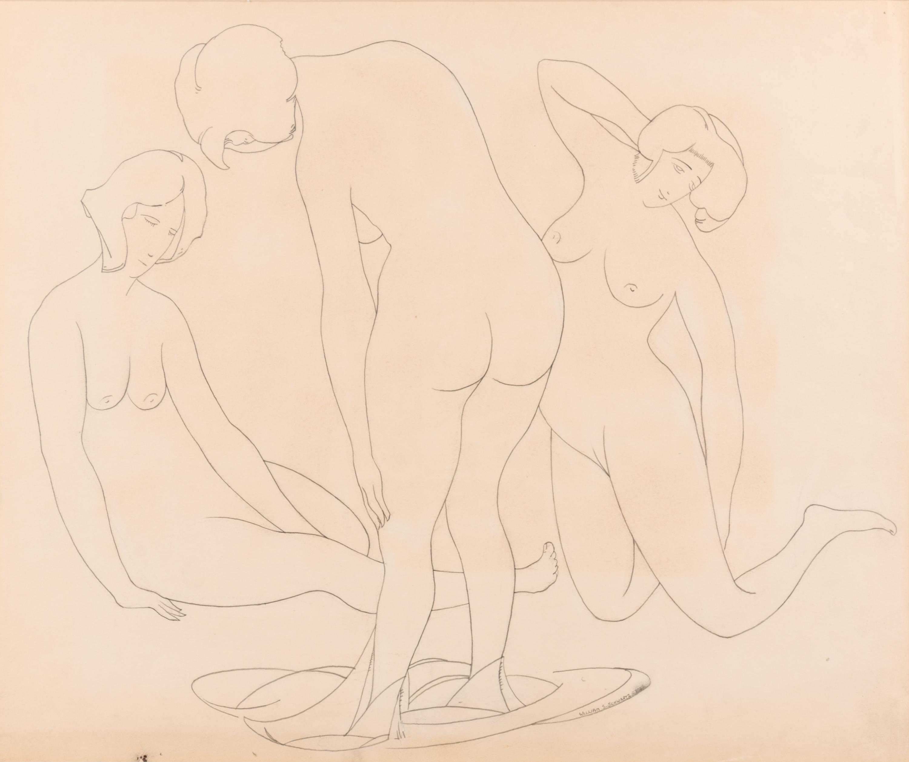 William Samuel Schwartz (American/Russian, 1896-1977) — Three Bathers , 1927